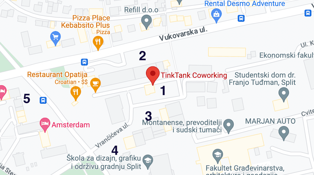 Parking kraj TinkTank coworkinga