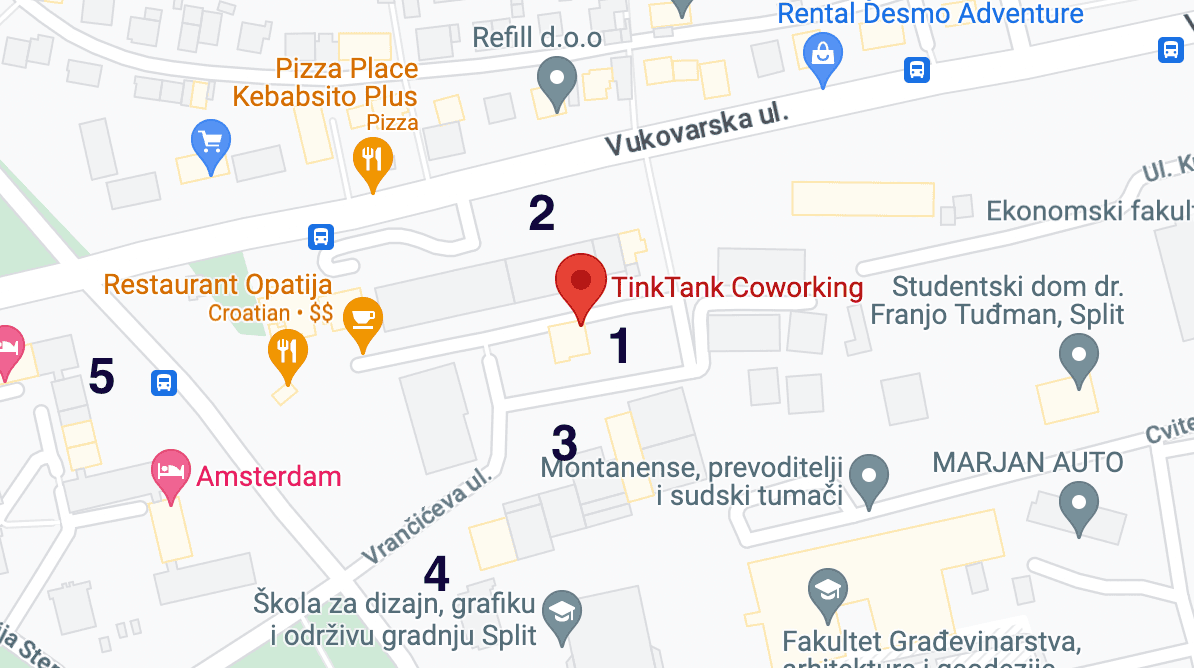 Parking kraj TinkTank coworkinga